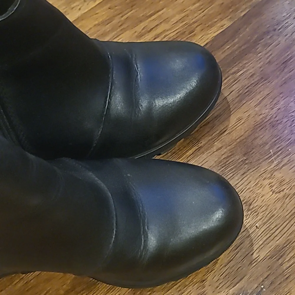 Sorel Joan of Arctic Wedge II Chelsea Black Winter Ankle Boots women’s size 6